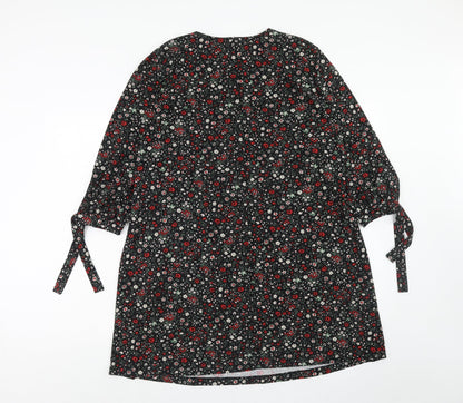 Mango Womens Multicoloured Floral Polyester A-Line Size L Round Neck Pullover