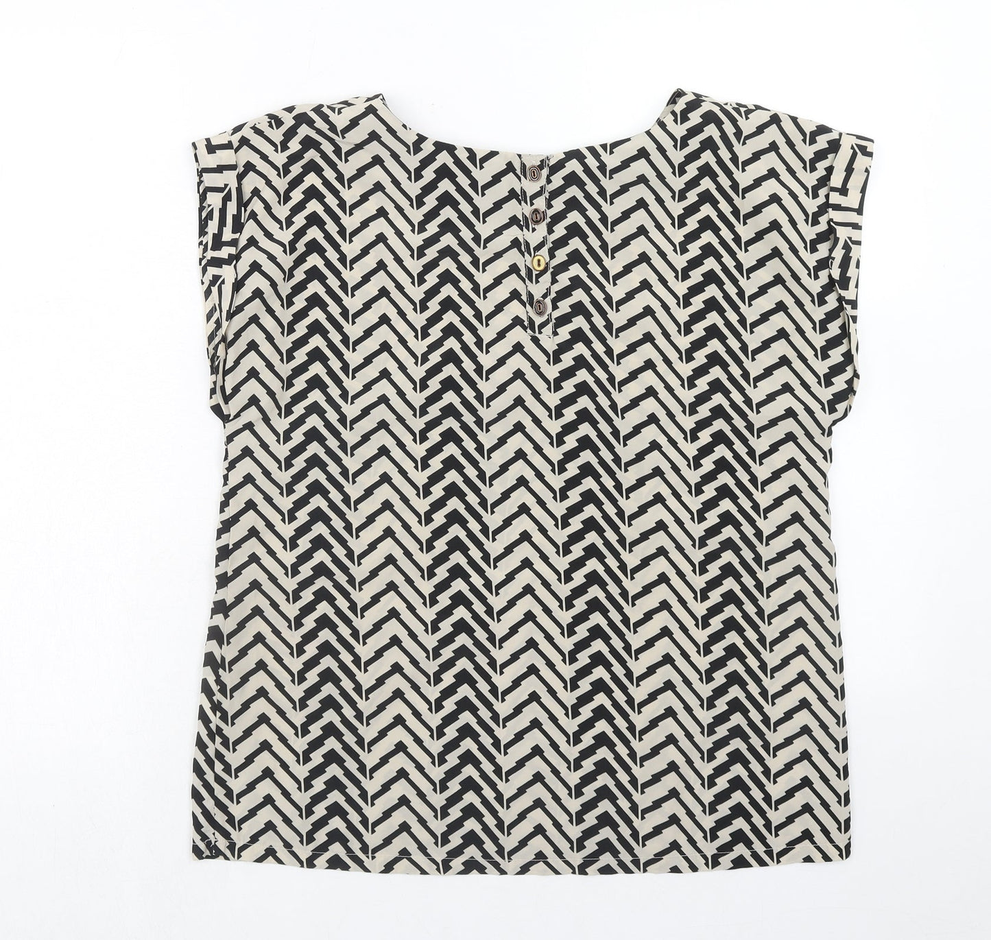 Womens UK Size 10 Louche Brown Basic Blouse