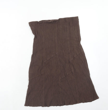 Bonmarché Womens Brown Viscose A-Line Skirt Size 12
