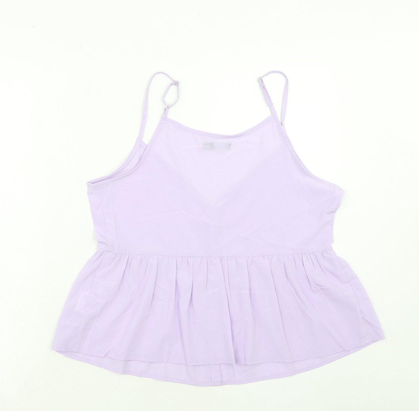 Boohoo Womens Purple Polyester Basic Tank Size 14 V-Neck