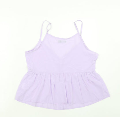 Boohoo Womens Purple Polyester Basic Tank Size 14 V-Neck