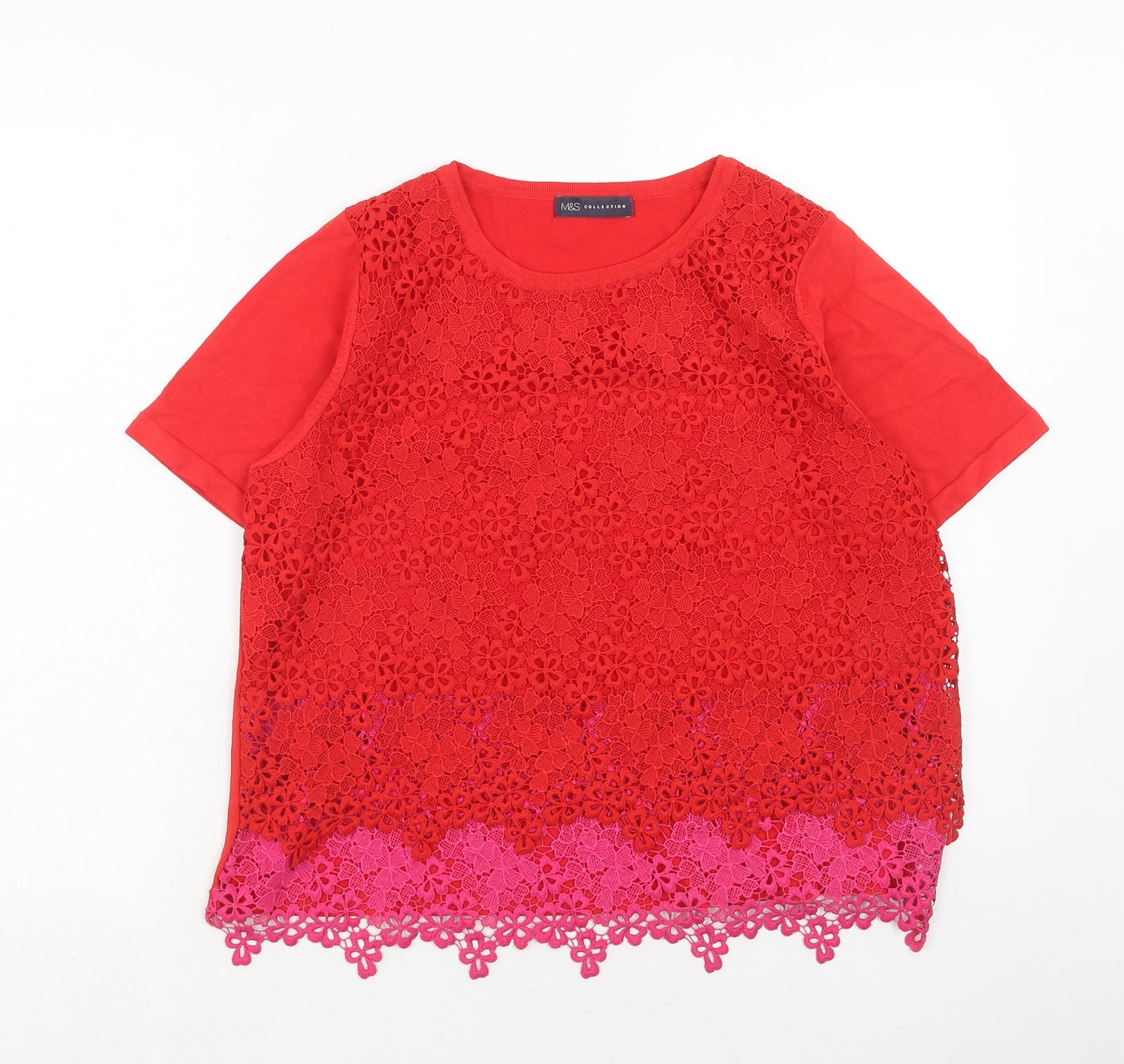 Womens UK Size 14 Marks and Spencer Red Pullover Jumper