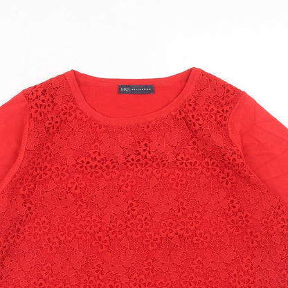 Womens UK Size 14 Marks and Spencer Red Pullover Jumper