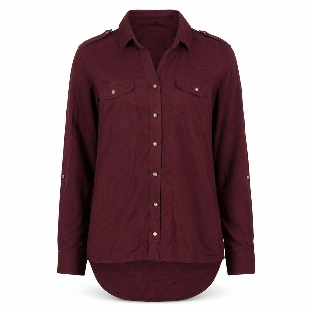 Womens UK Size 8 NEXT Red Basic Button-Up