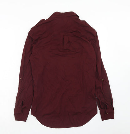 Womens UK Size 8 NEXT Red Basic Button-Up