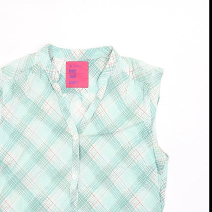 Womens UK Size 10 DECATHLON Green Basic Button-Up