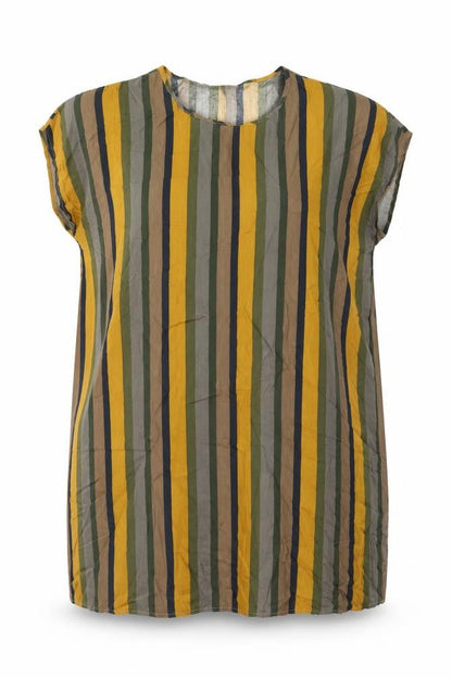 Emery Rose Womens Multicoloured Striped Viscose T-Shirt Dress Size 2XL Boat Neck Pullover