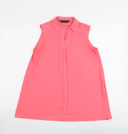 Womens UK Size 8 Dorothy Perkins Pink Basic Button-Up