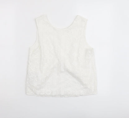 Womens UK Size S Mango White Basic Tank
