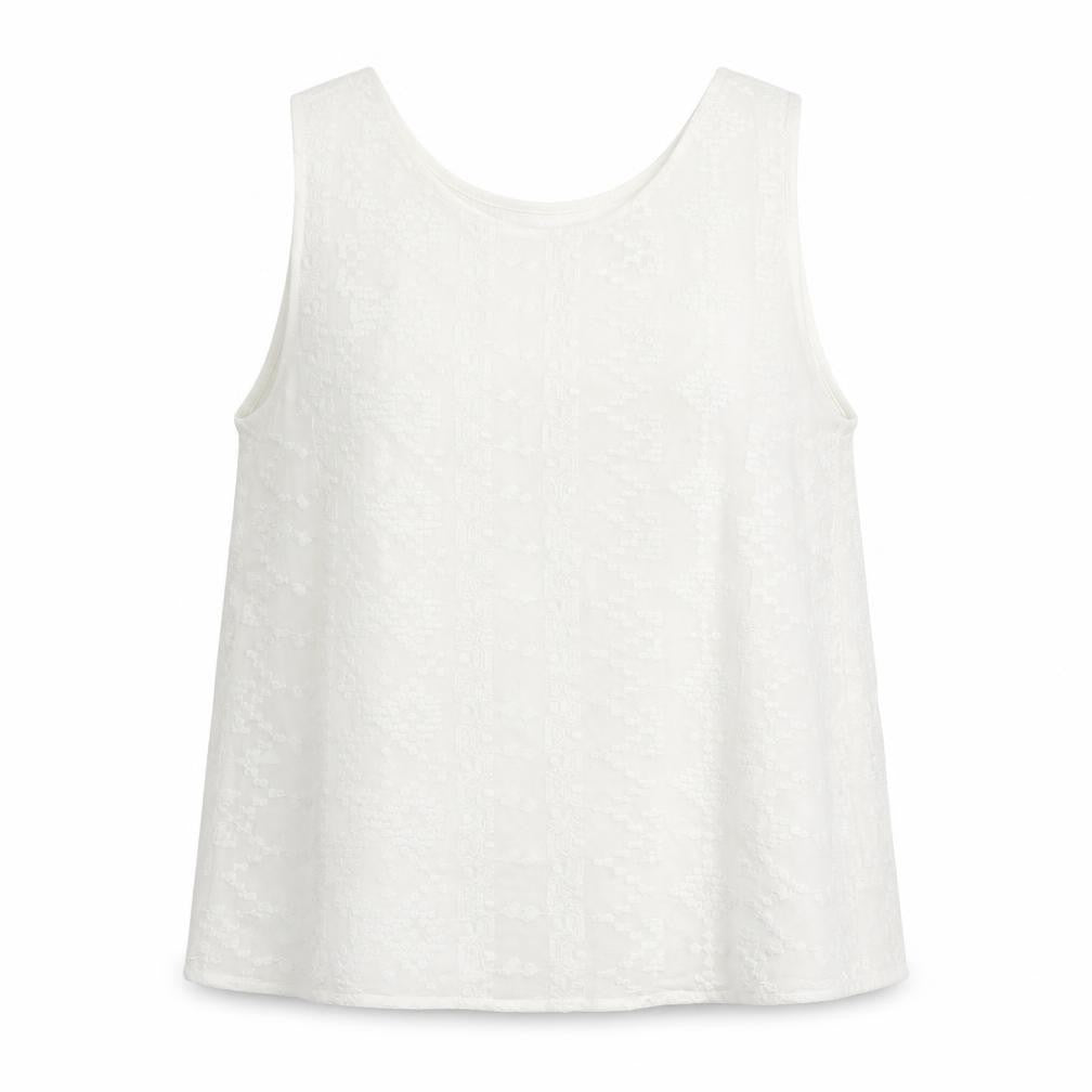 Womens UK Size S Mango White Basic Tank