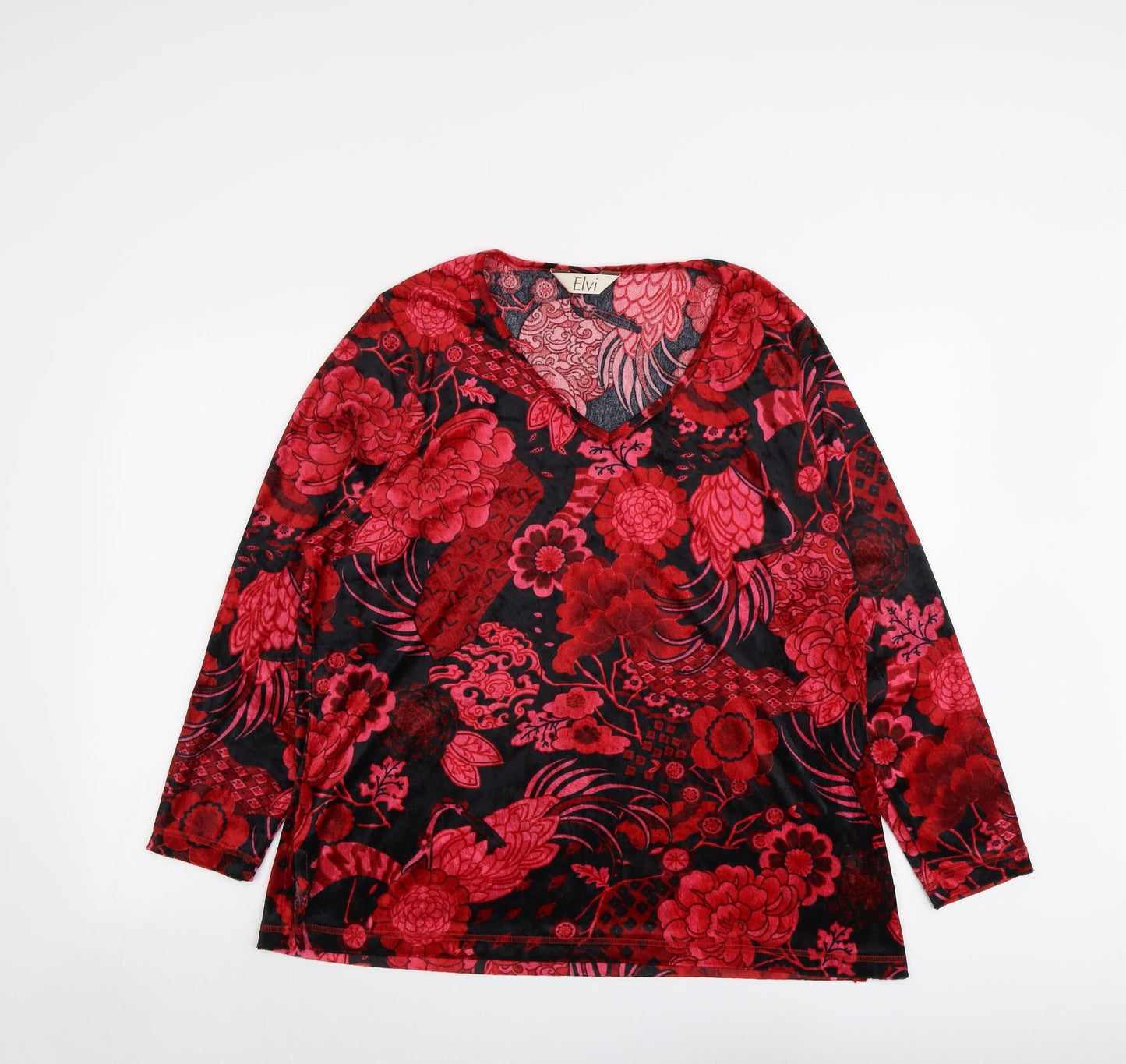 Womens UK Size 10 ELVI Red Basic Blouse