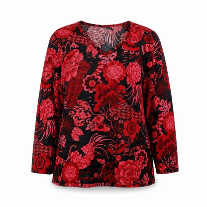 Womens UK Size 10 ELVI Red Basic Blouse