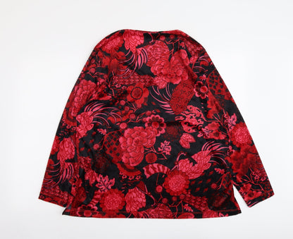 Womens UK Size 10 ELVI Red Basic Blouse