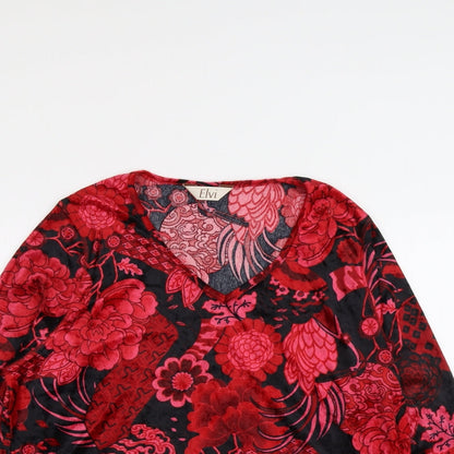 Womens UK Size 10 ELVI Red Basic Blouse