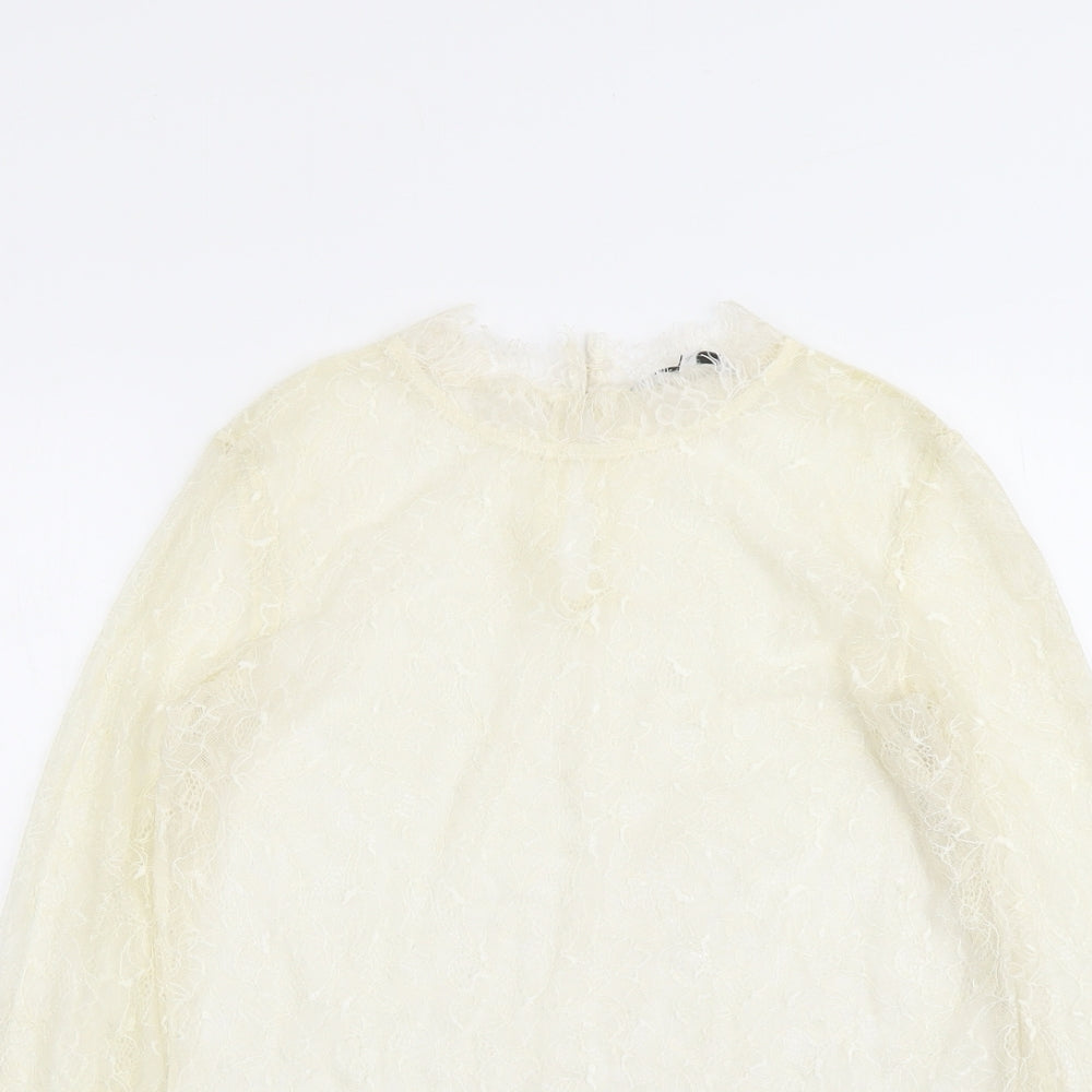 Womens UK Size 8 NEXT Ivory Basic Blouse