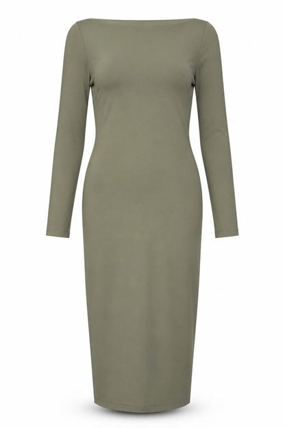 H&M Womens Green Polyester Bodycon Size 8 Boat Neck Pullover