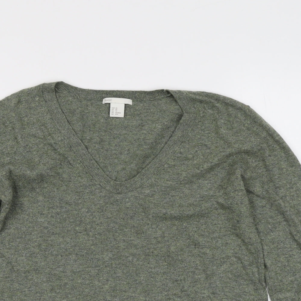 Womens UK Size XS H&M Green Pullover Jumper