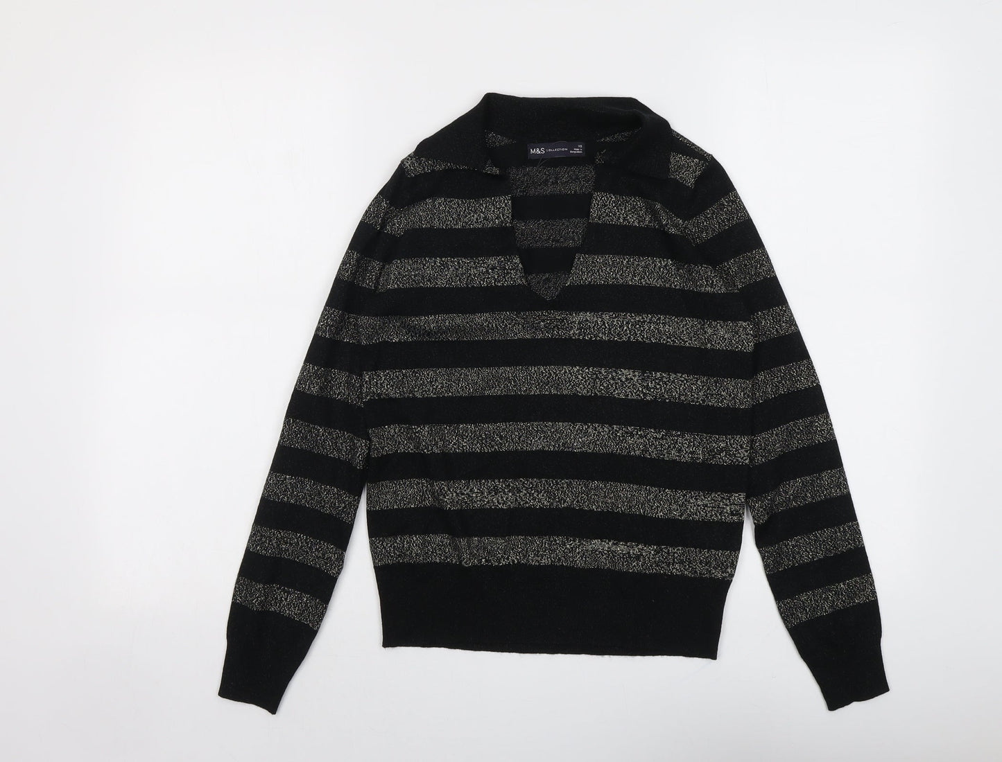Womens UK Size XS Marks and Spencer Black Pullover Jumper