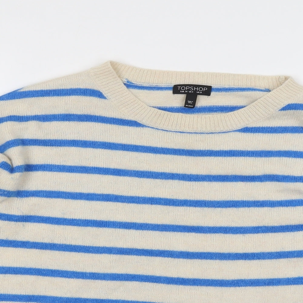 Womens UK Size 8 Topshop Beige Pullover Jumper