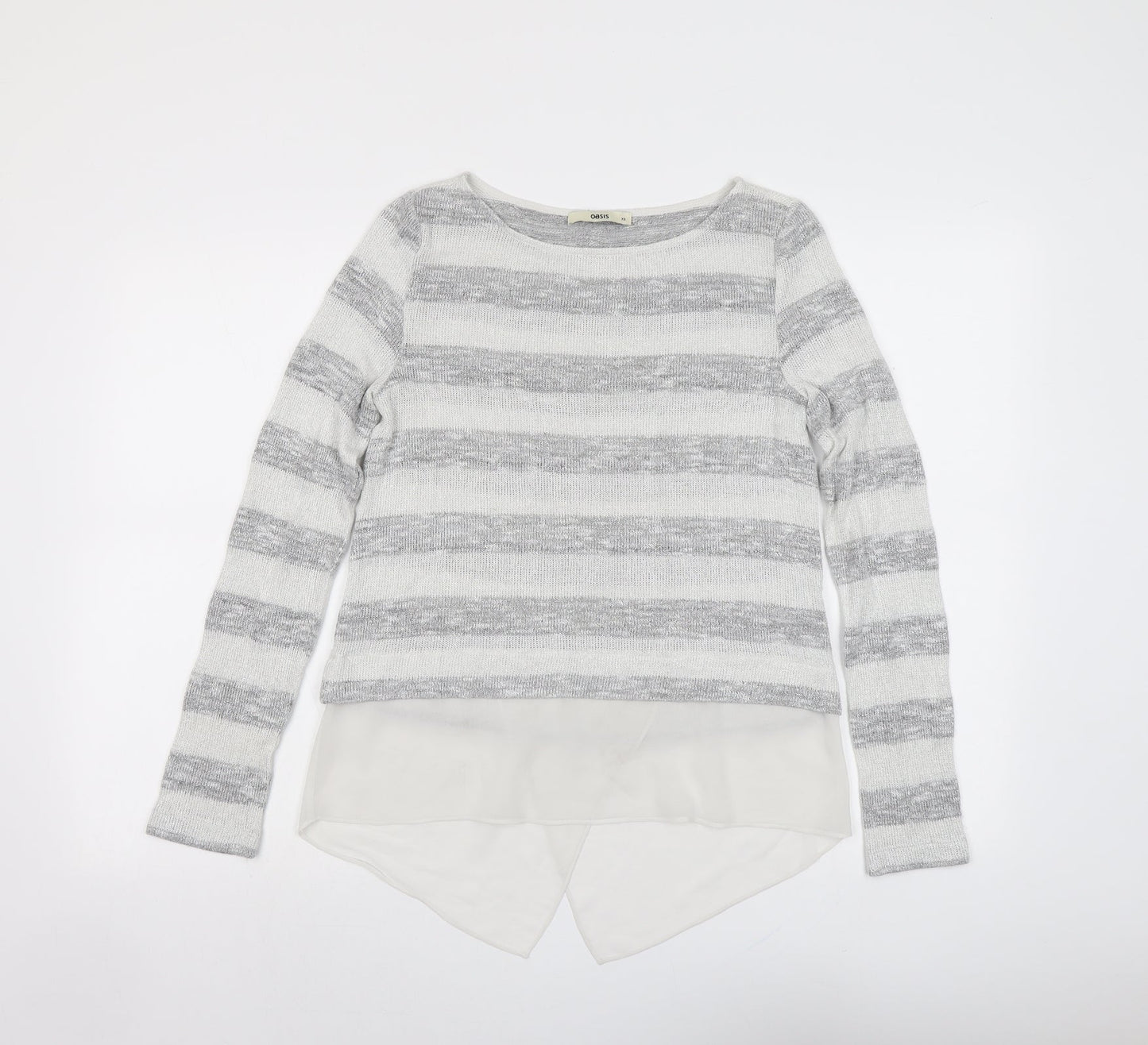 Womens UK Size XS Oasis Grey Pullover Jumper