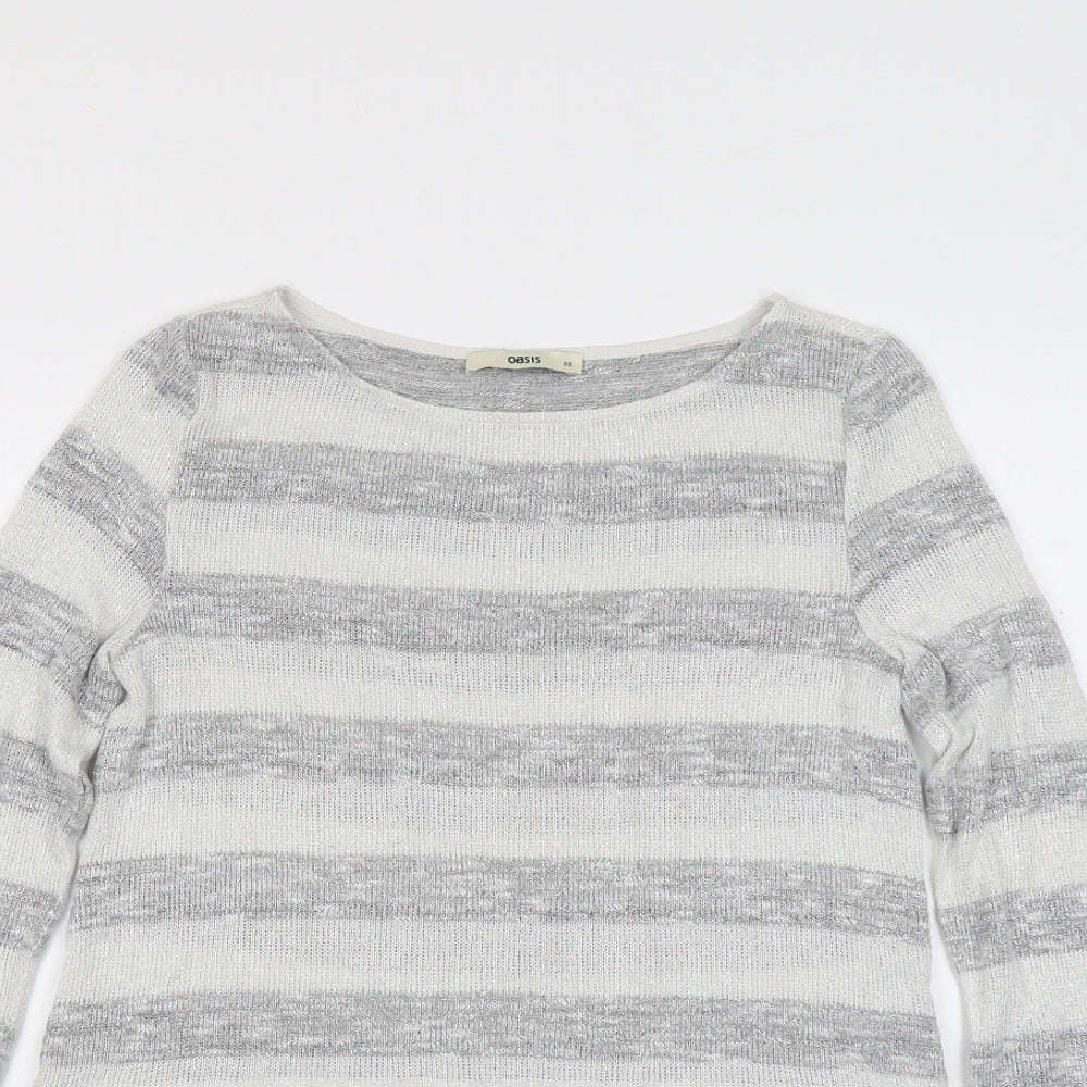Womens UK Size XS Oasis Grey Pullover Jumper