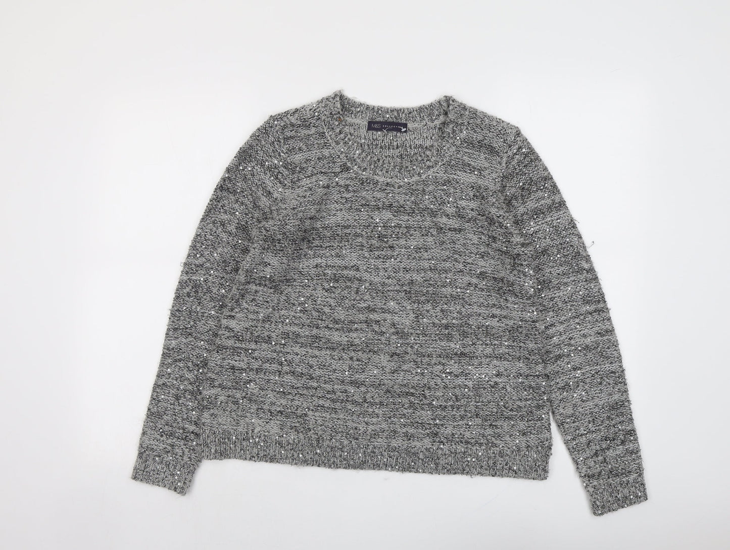 Womens UK Size 10 Marks and Spencer Grey Pullover Jumper