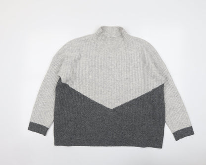 Marks and Spencer Womens Grey High Neck Acrylic Pullover Jumper Size M