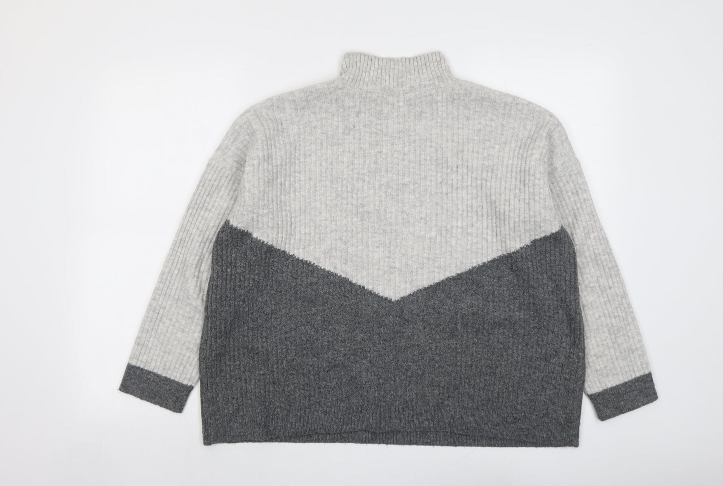 Marks and Spencer Womens Grey High Neck Acrylic Pullover Jumper Size M