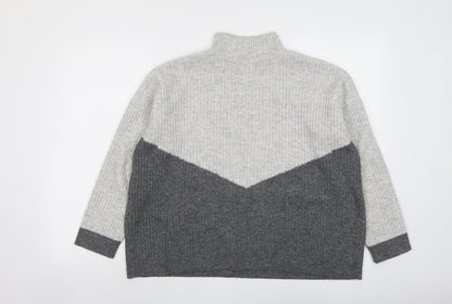 Marks and Spencer Womens Grey High Neck Acrylic Pullover Jumper Size M