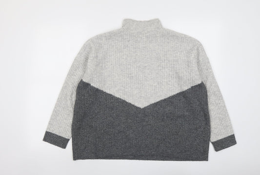 Marks and Spencer Womens Grey High Neck Acrylic Pullover Jumper Size M