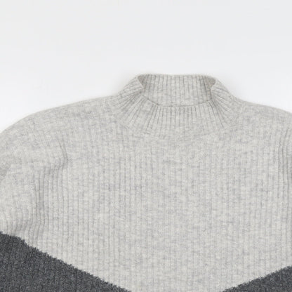 Marks and Spencer Womens Grey High Neck Acrylic Pullover Jumper Size M