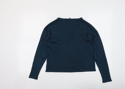 The Roadster Womens Blue V-Neck Acrylic Pullover Jumper Size S