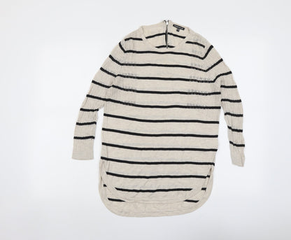 Womens UK Size 10 Warehouse Beige Pullover Jumper