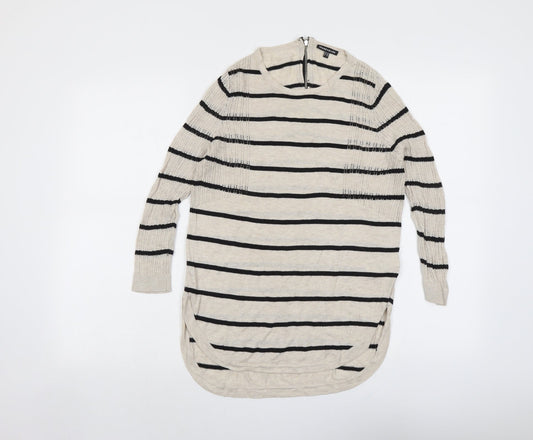 Womens UK Size 10 Warehouse Beige Pullover Jumper