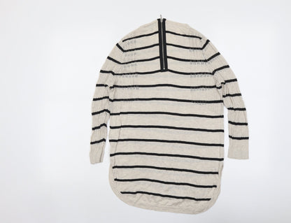 Womens UK Size 10 Warehouse Beige Pullover Jumper