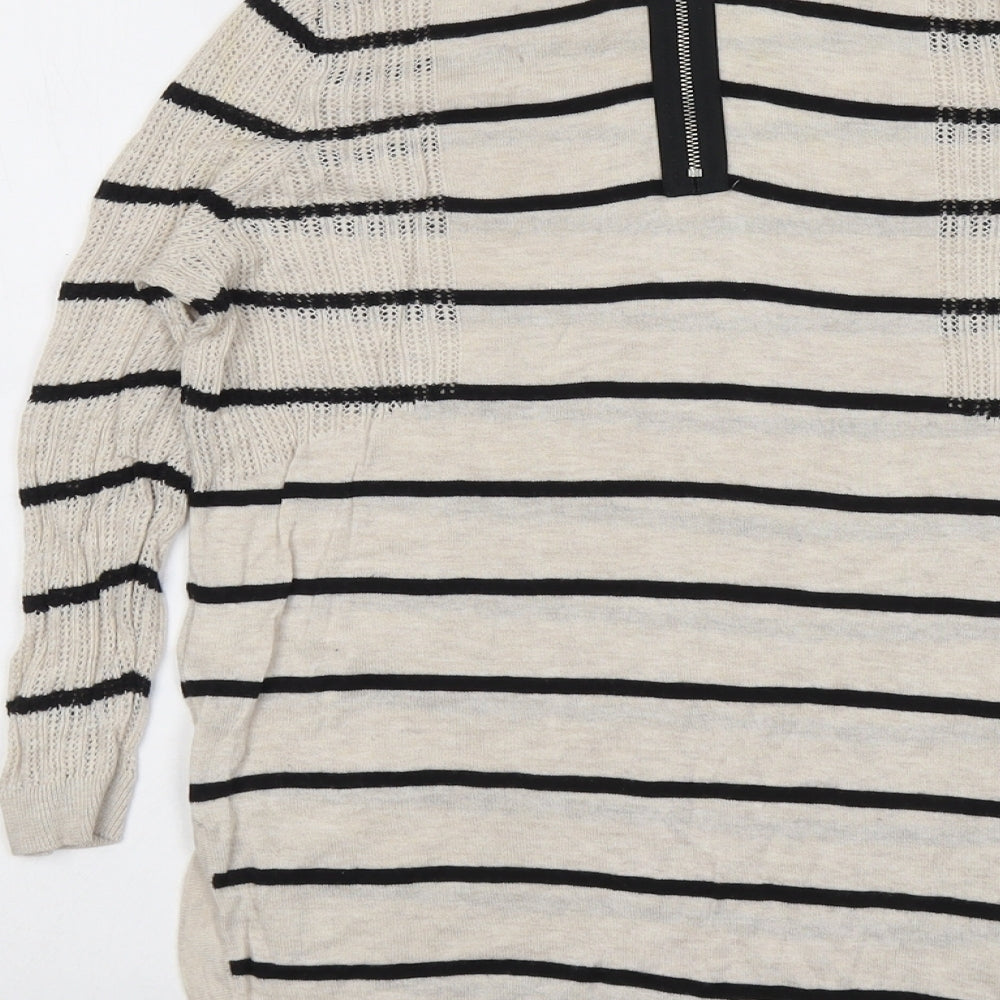 Womens UK Size 10 Warehouse Beige Pullover Jumper