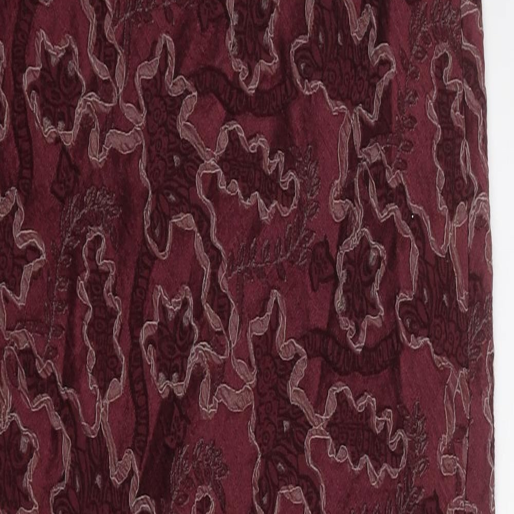 Anthology Womens Red Geometric Polyester A-Line Skirt Size 10 Zip