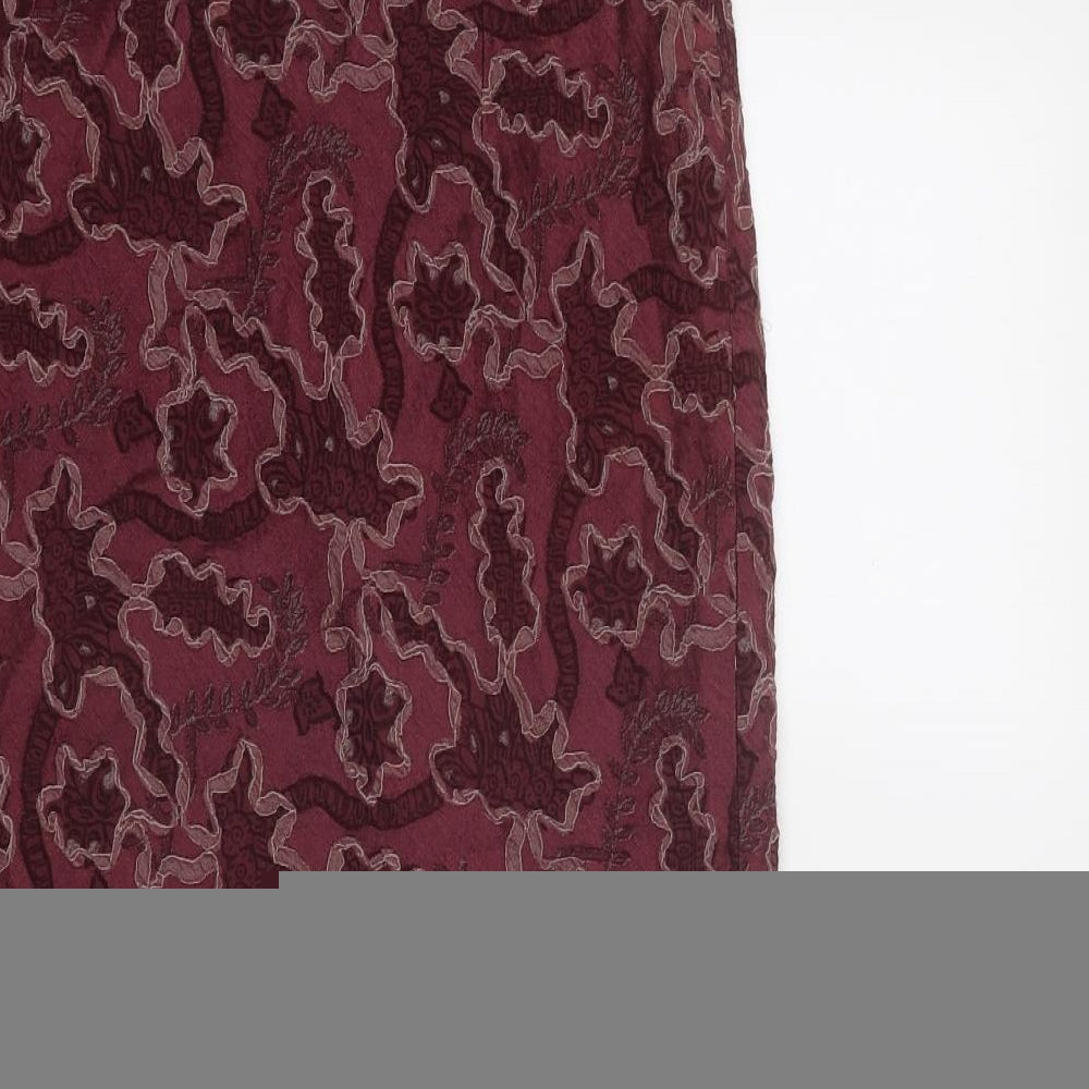 Anthology Womens Red Geometric Polyester A-Line Skirt Size 10 Zip