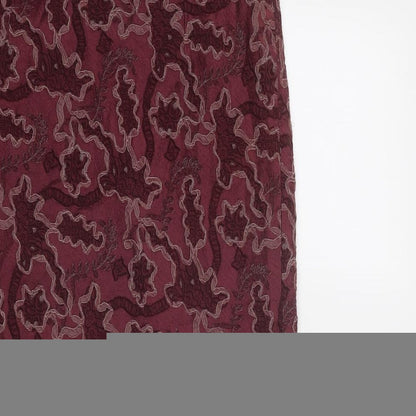 Anthology Womens Red Geometric Polyester A-Line Skirt Size 10 Zip