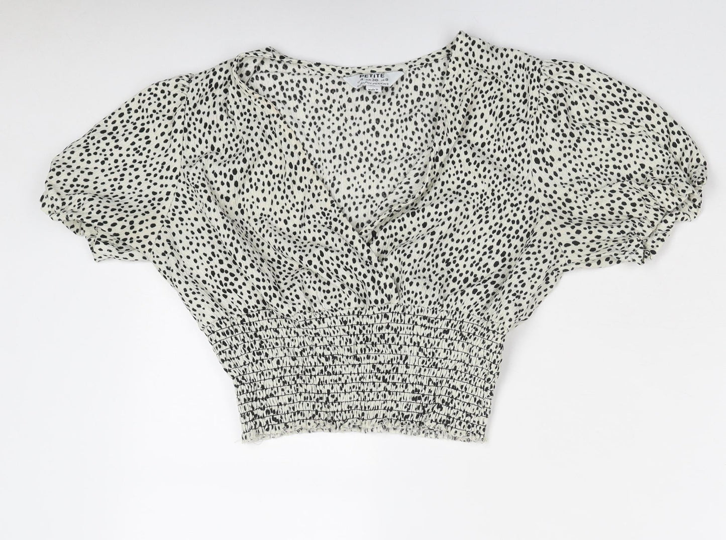 Womens UK Size 8 Dorothy Perkins Ivory Cropped Blouse