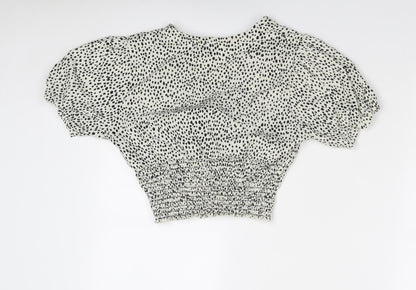 Womens UK Size 8 Dorothy Perkins Ivory Cropped Blouse