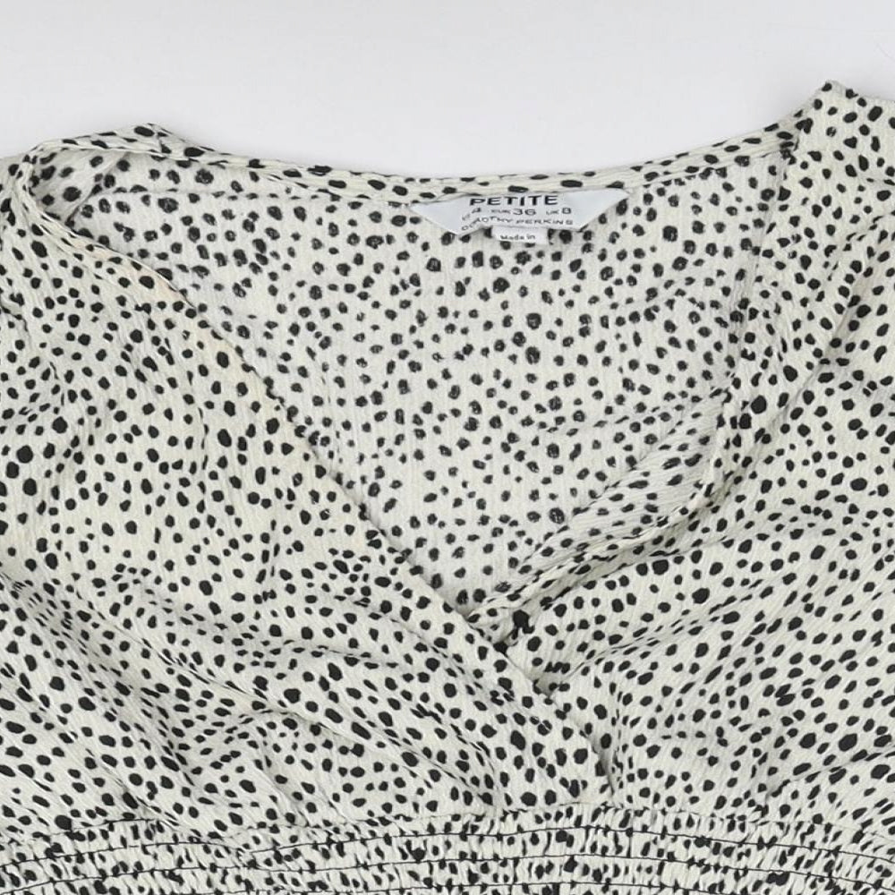 Womens UK Size 8 Dorothy Perkins Ivory Cropped Blouse
