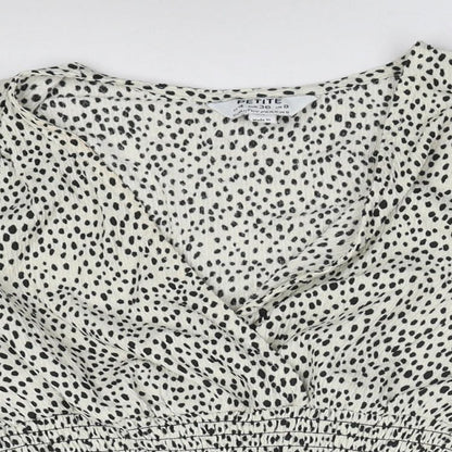 Womens UK Size 8 Dorothy Perkins Ivory Cropped Blouse