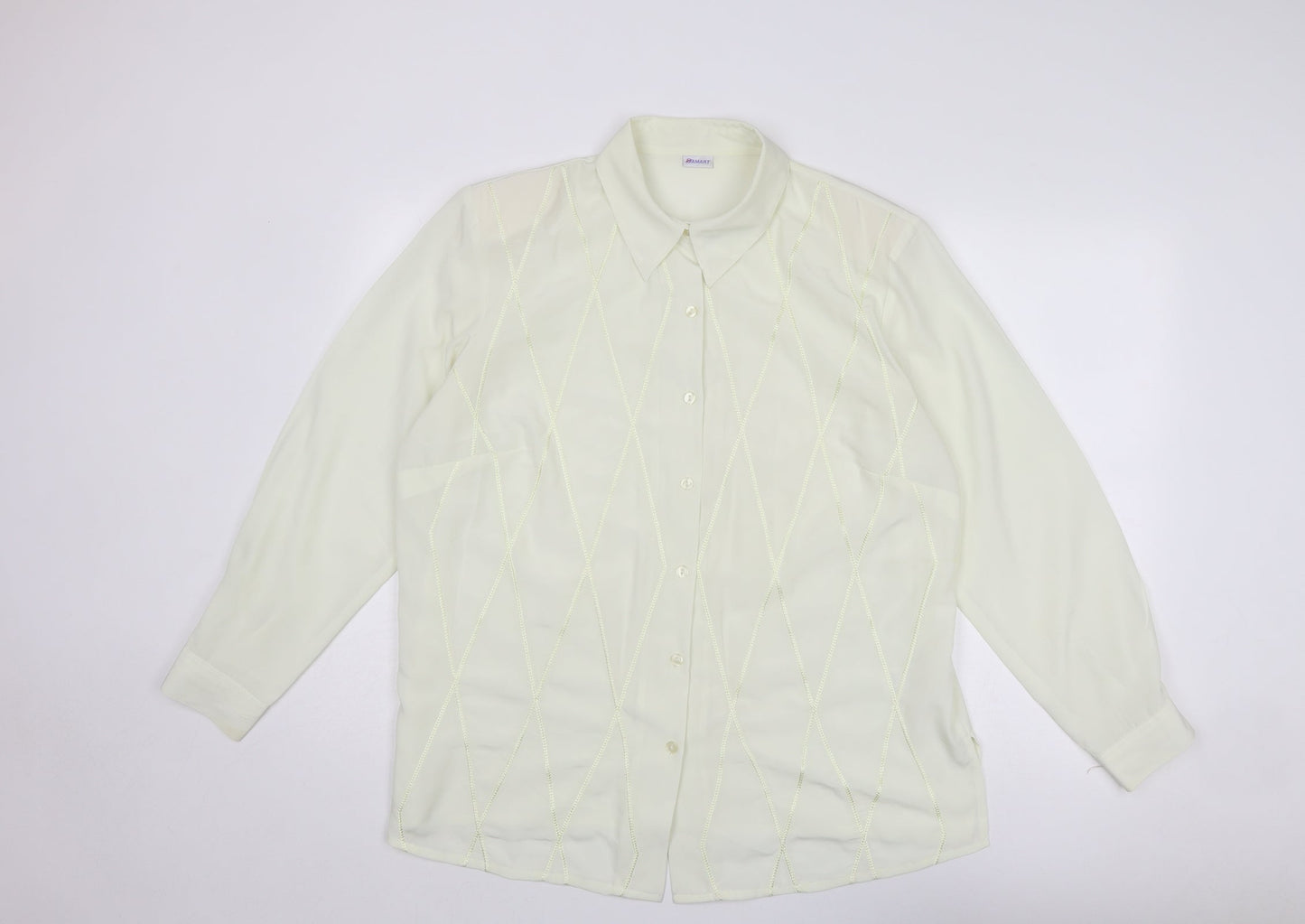 Womens UK Size 20 Damart Ivory Basic Button-Up
