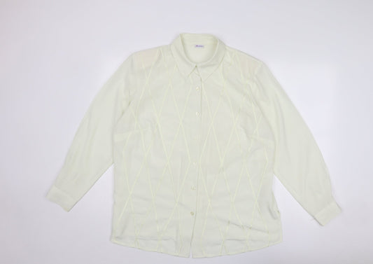 Womens UK Size 20 Damart Ivory Basic Button-Up