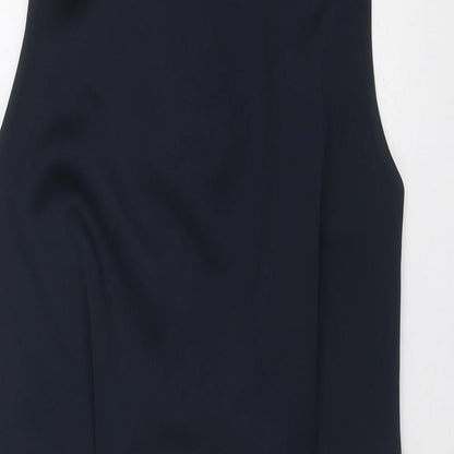 Label Lab Womens Blue Polyester A-Line Size 16 V-Neck Zip