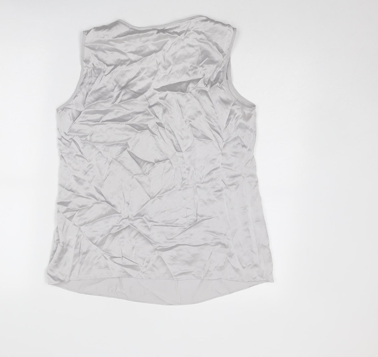 Autograph Womens Silver Polyester Basic Tank Size 14 Round Neck