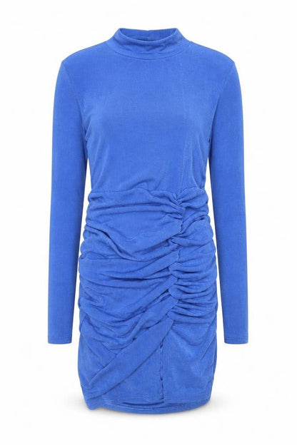 Somebody Else Womens Blue Polyester Bodycon Size M Mock Neck Pullover