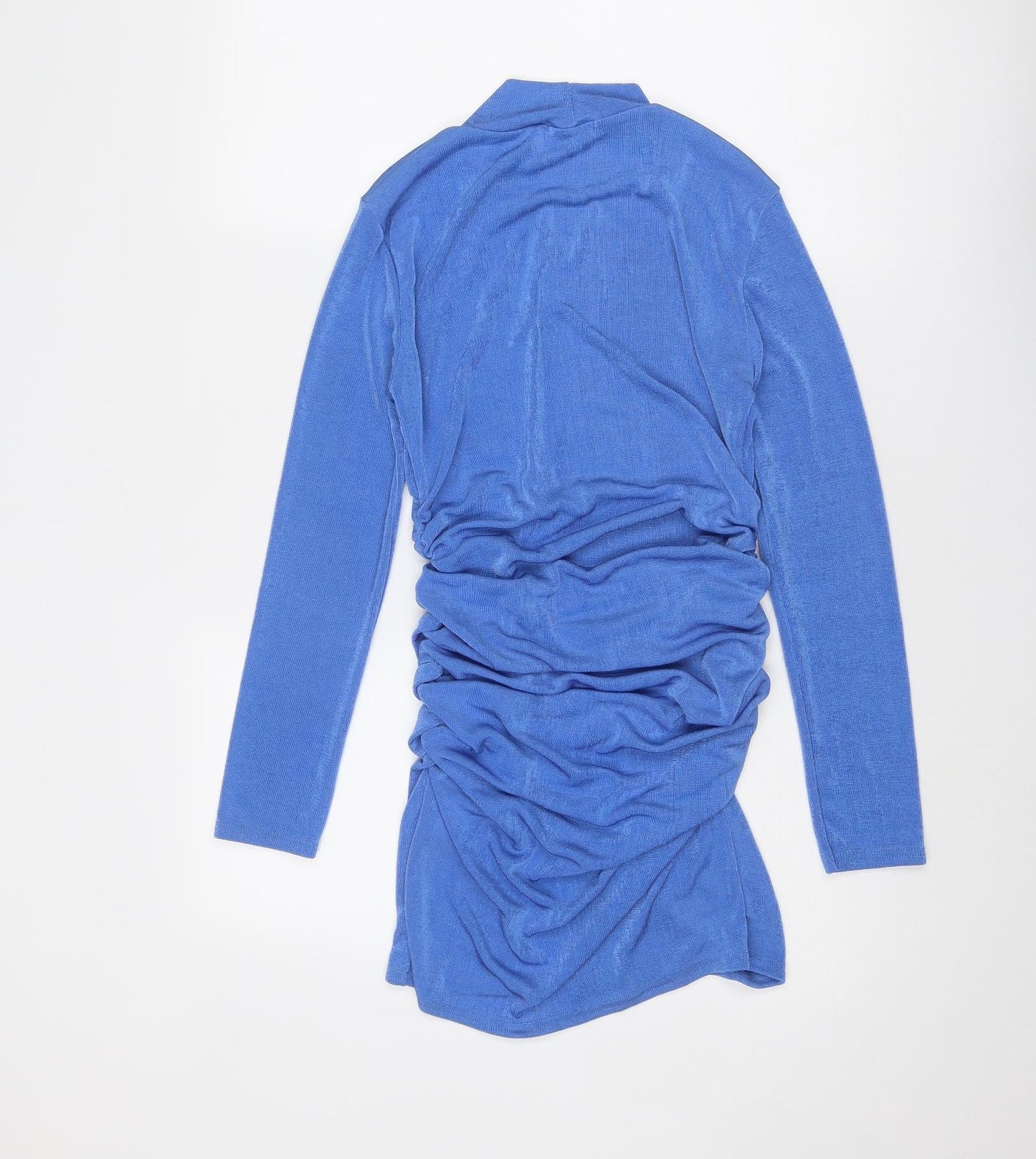 Somebody Else Womens Blue Polyester Bodycon Size M Mock Neck Pullover