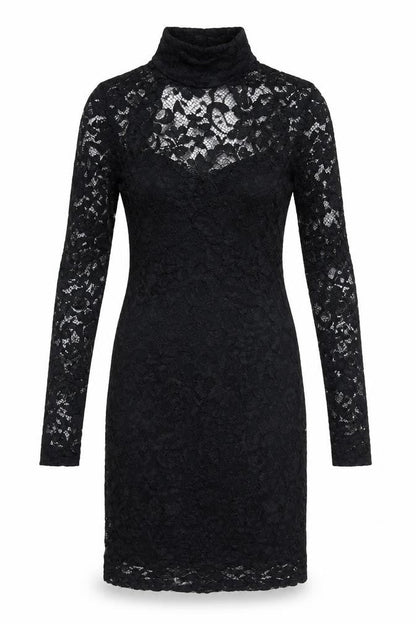ASOS Womens Black Nylon Bodycon Size 6 High Neck Button